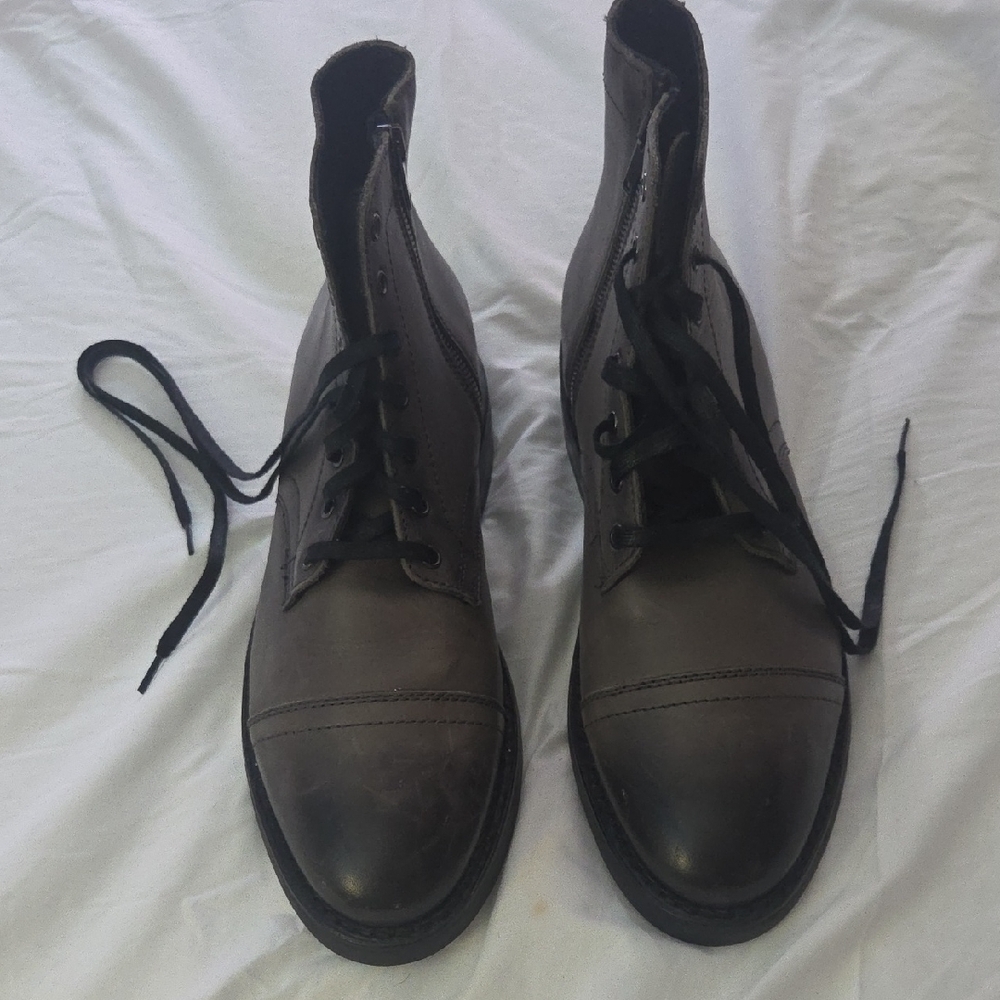 Thursday Boot Company Charcoal Leather Lace-Up Boots